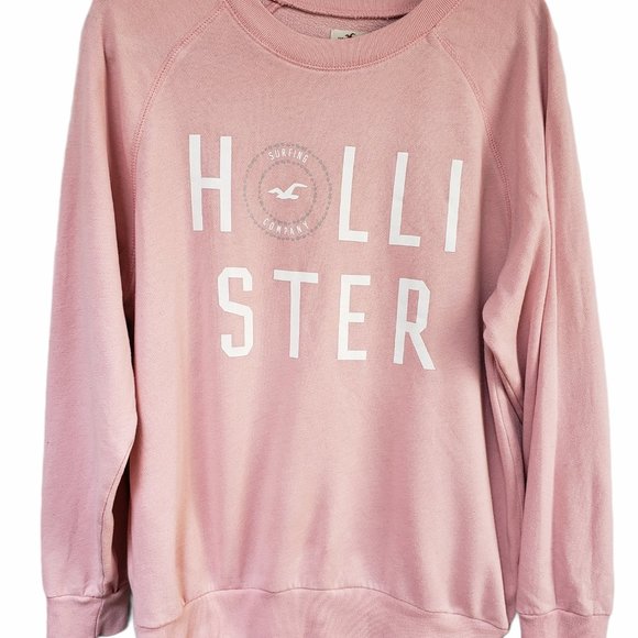 Hollister Tops - HOLLISTER Pink Oversized Crew Neck Sweatshirt Size M